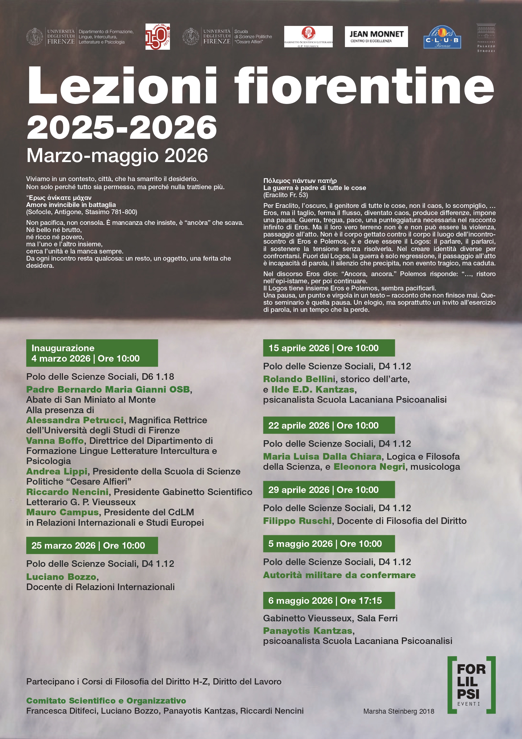 programma lezioni fiorentine